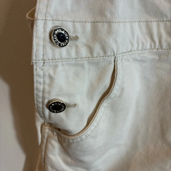 WE WORE WHAT Sz XS Oversized 100% Cotton Adjustable Straps Short Overalls - Picture 4 of 11